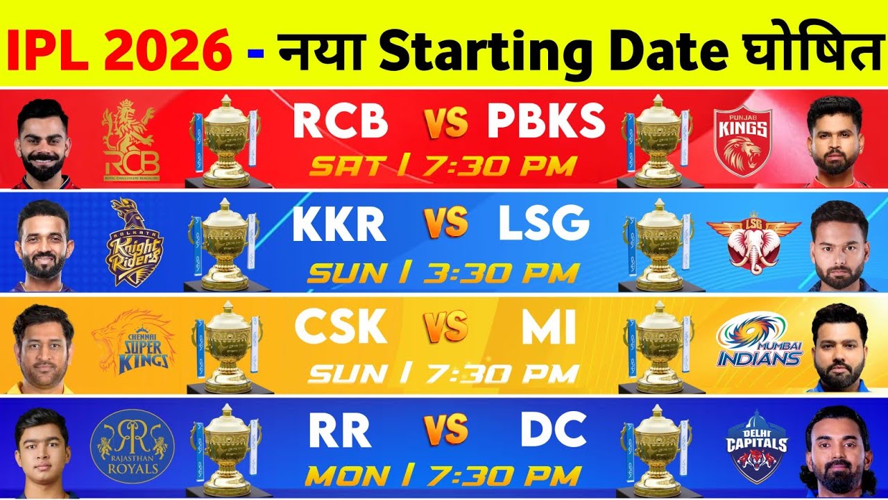 IPL Kab Se Chalu Hoga - IPL 2026 New Starting Date || IPL 2026 Schedule & IPL Kab Se Start Hoga