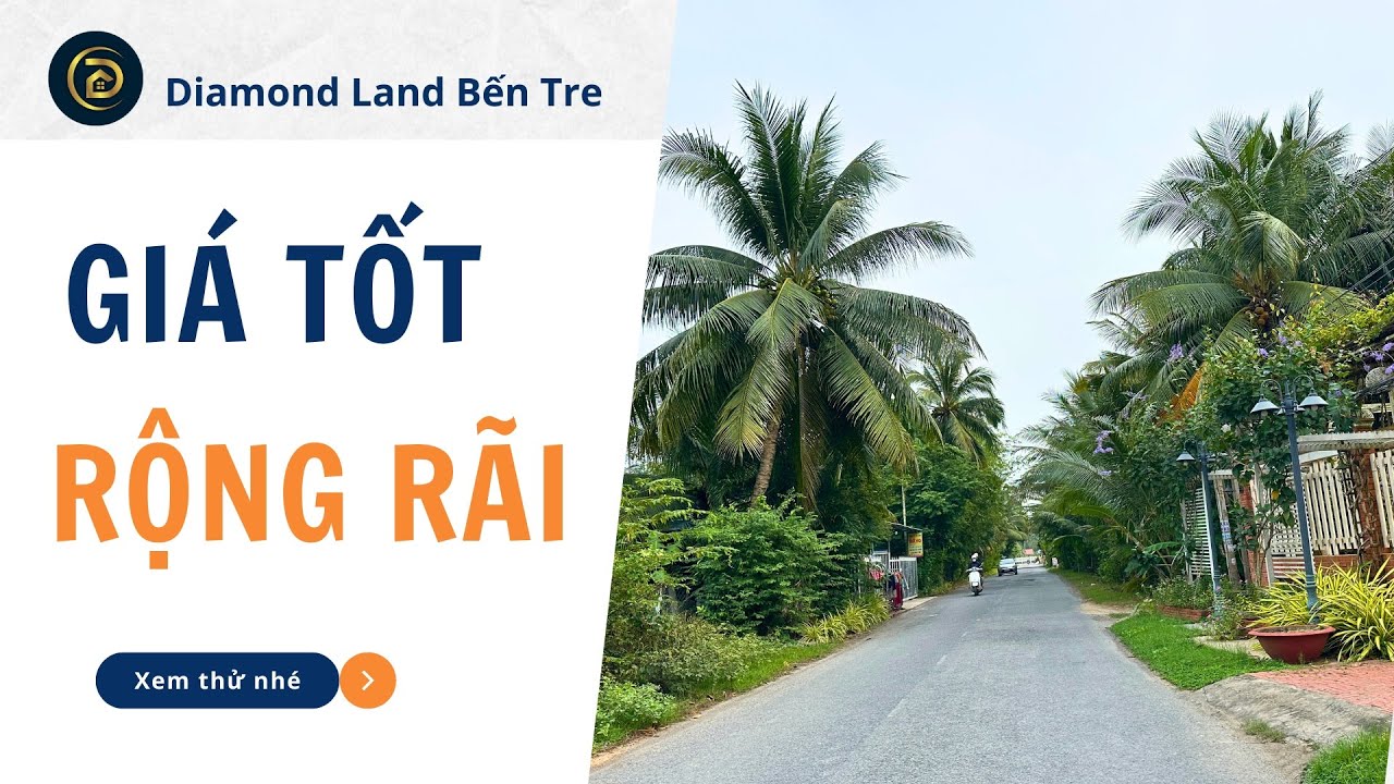 Bán đất mặt tiền đường container cách cầu Hàm Luông 2,5km rất đẹp lại có thổ cư