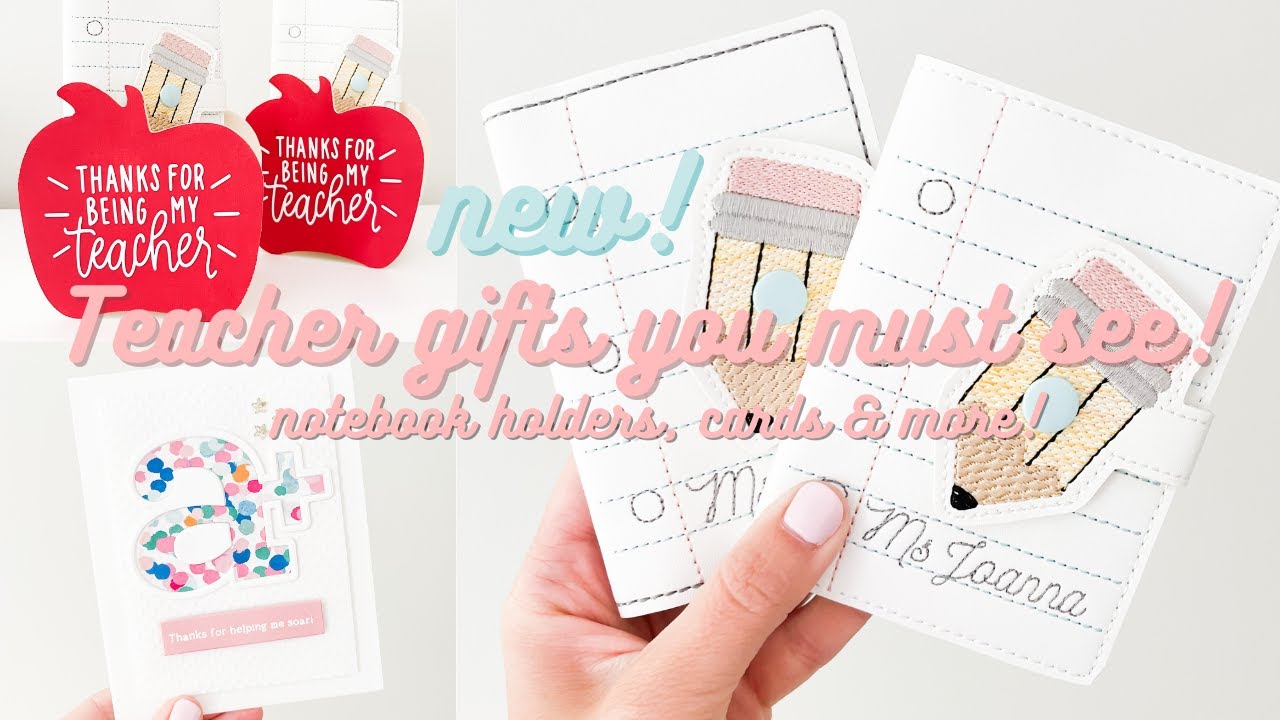 END OF THE YEAR TEACHER GIFTS 2022 : IN THE HOOP NOTEBOOK COVERS IN 5X7 HOOP, CRICUT CRAFT & CARDS!