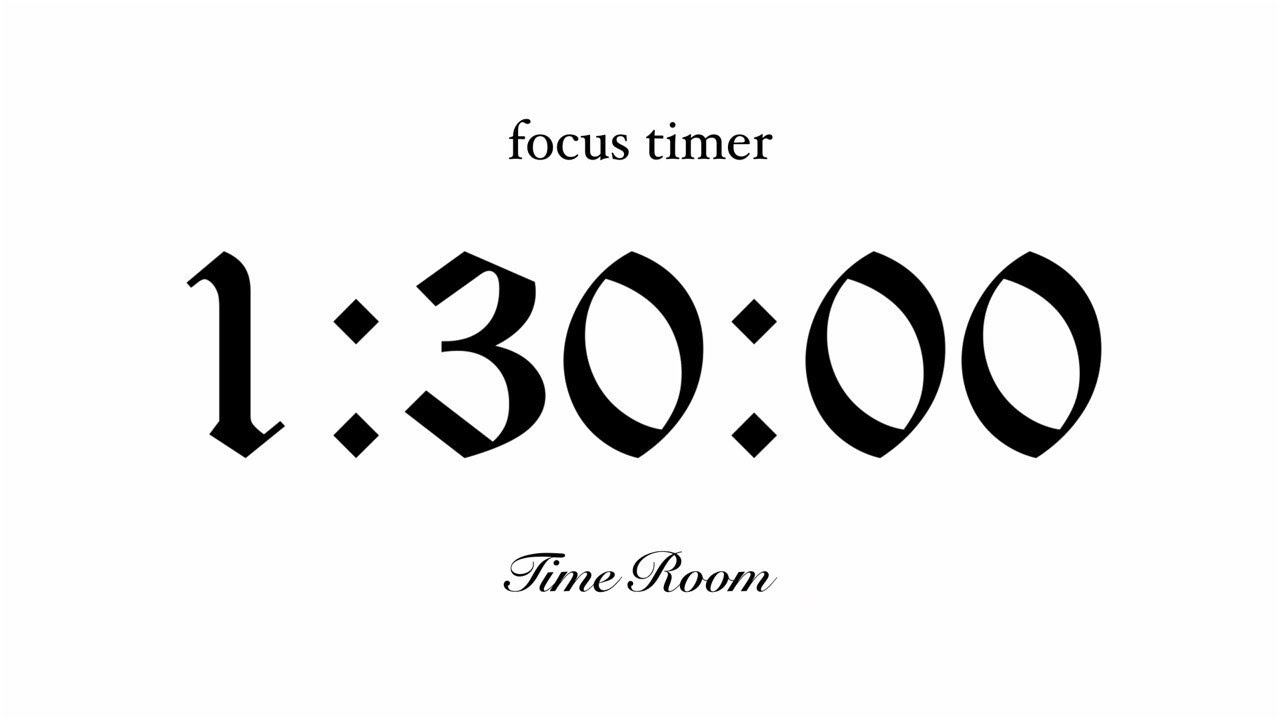 1 Hour 30 Minute Silent Timer with Alarm | Focus & Relax