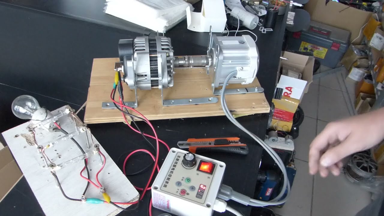 Test alternator auto modificat cu magneți cumpărat din China, gata făcut 220V, 1500W, conf. specif.