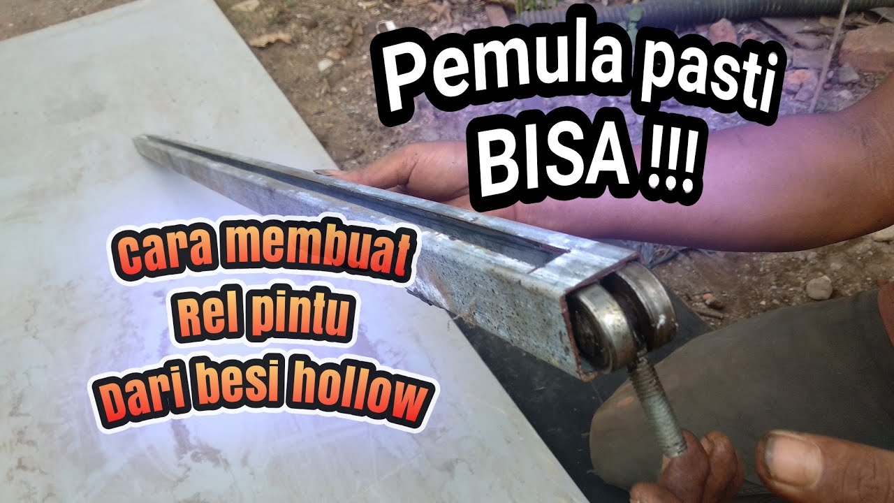 Cara membuat rel pintu sleding dari hollow