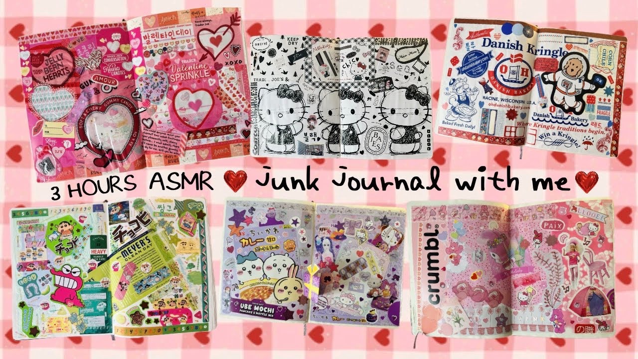 3 Hours of Relaxing Junk Journal with me ASMR // No Talking
