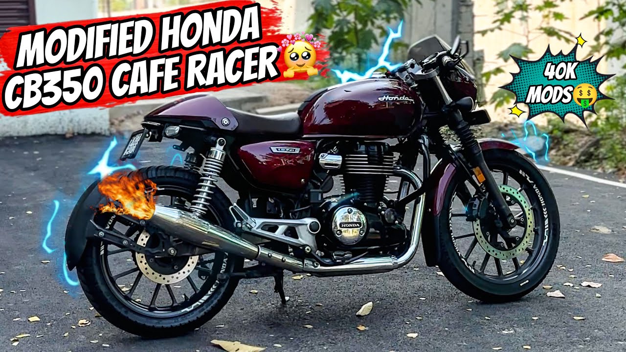 MODIFIED HONDA CB350 INTO CAFE RACER🔥40K MODS🤑RED ROOSTER EXHAUST💥