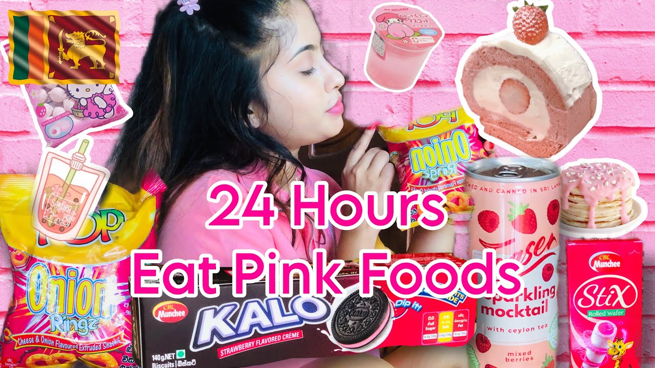 Pink Food Challenge🥫🧁| දවසම රෝස පාට |24Hours🙀|Food🍕|Pink Food 🥫|Srilanka 🇱🇰|සිංහල 🧚🏼‍♀️|