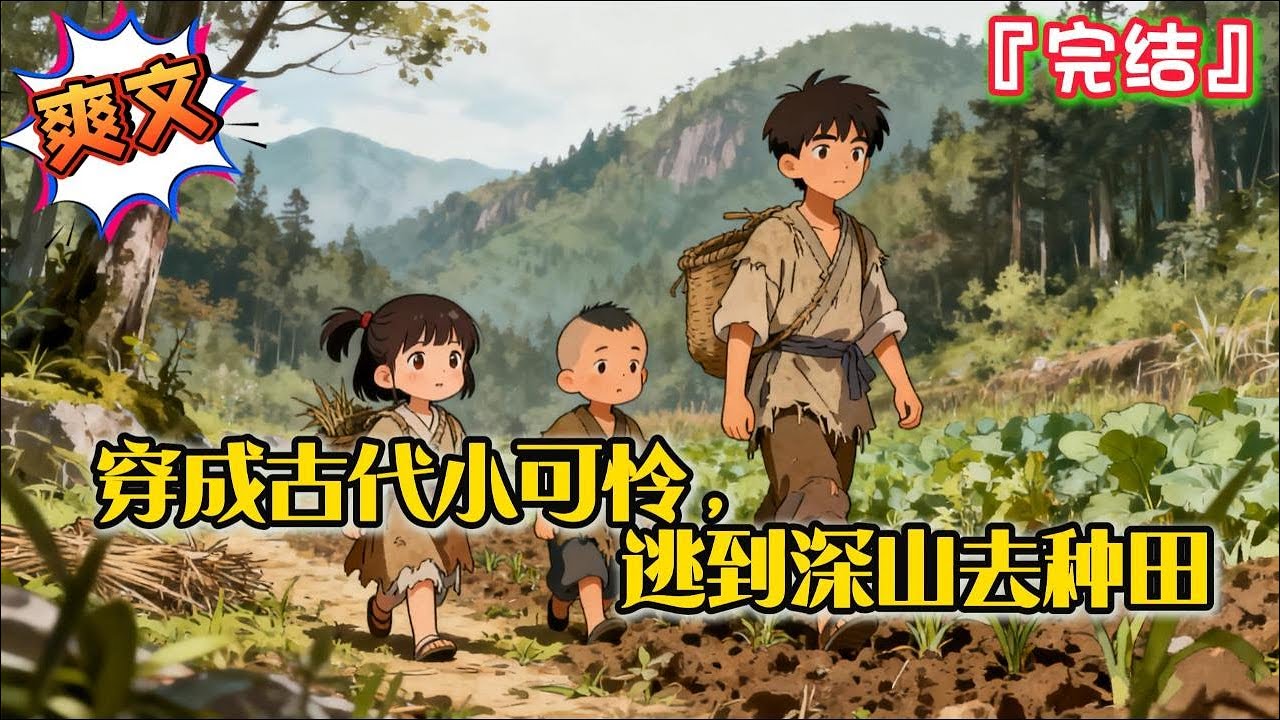 完结《穿成古代小可怜，逃到深山去种田》【种田+基建+空间+灵泉+穿越】穿越到五岁的豆芽菜身上，醒來就聽到院子裏大伯娘和大伯打算賣了她們去逃荒。跑吧！好在她還有空間… #逃荒 #种田 #古代言情 #穿越
