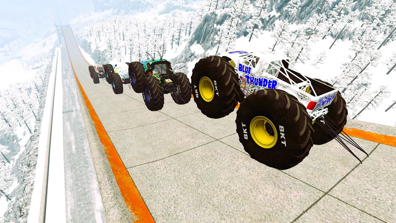 Epic #07    High Speed monster trucks jumps Small & Big   | Vehicles Monster Car