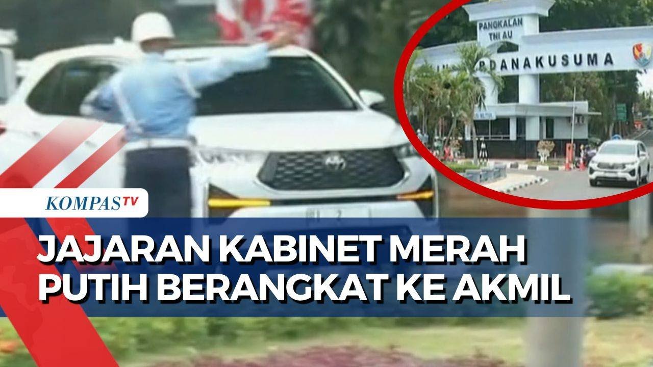 Mobil Dinas Jajaran Kabinet Merah Putih Masuk Halim Perdanakusuma, Berangkat Pembekalan di Magelang