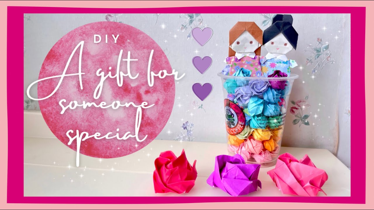 DIY Valentine&rsquo;s day gift idea 💝丨How to make Origami rose🌹丨Affordable& cute 丨Odelle Wong