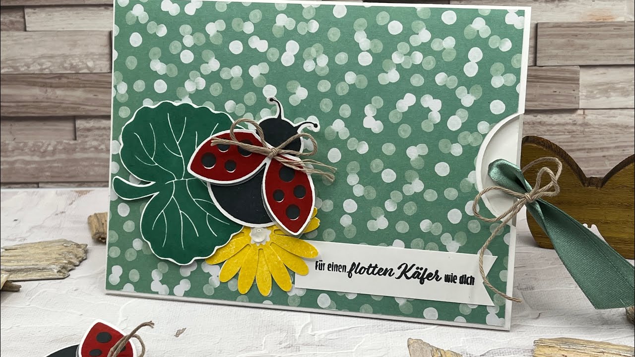 DIY Magnet Ziehkarte basteln mit dem süßen Stempelset Flotter Käfer von Stampin`Up #basteln #karte