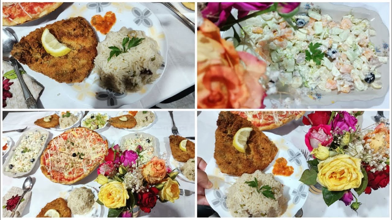 وصفة سهلة سريعة لحوت المارلون المجمد مقلي بالتوابل على طريقة الكنتاكي مع روز بصوص بيضة وسلطة الدجاج