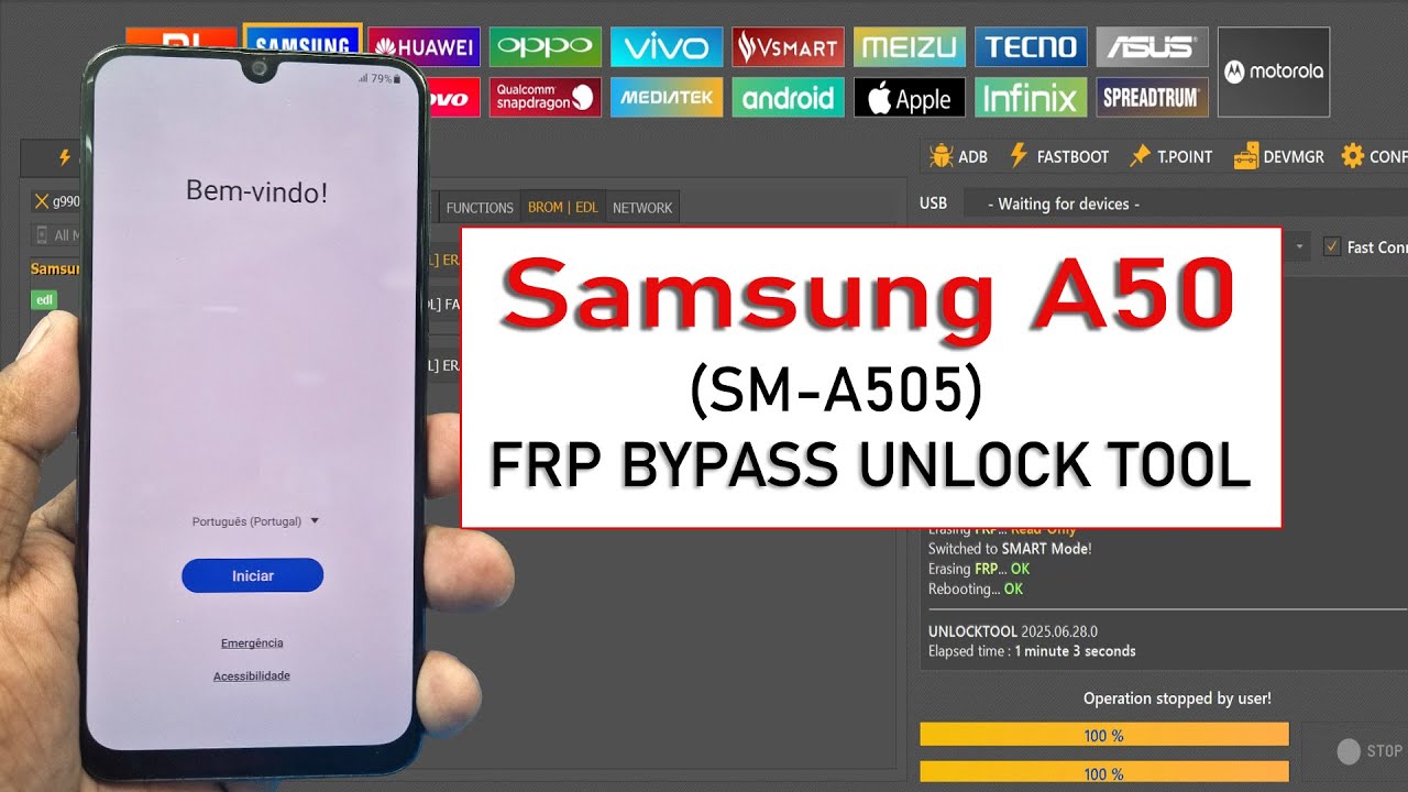 Samsung Galaxy A50 SM A505 FRP Bypass Unlock Tool