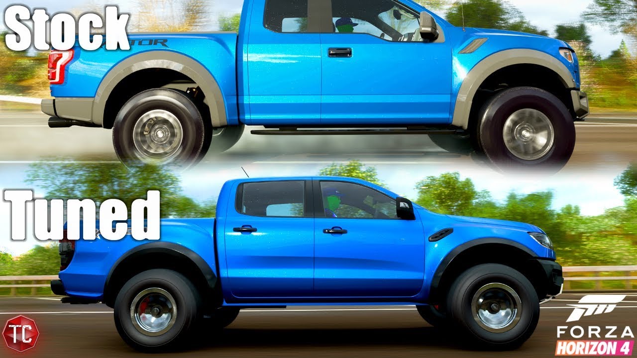 Forza Horizon 4: Stock vs Tuned! Ford F150 Raptor vs Ranger Raptor