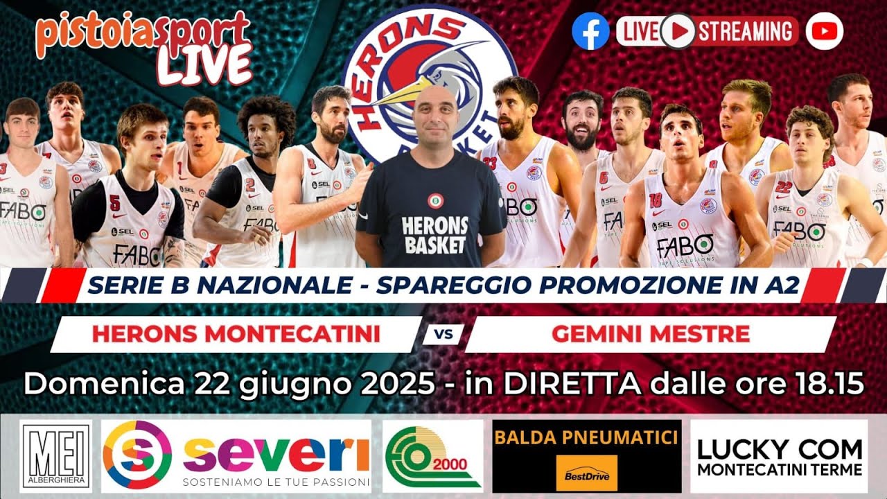 BASKET - Serie B Nazionale - SPAREGGIO PROMOZIONE IN A2  - HERONS MONTECATINI - VS - GEMINI MESTRE