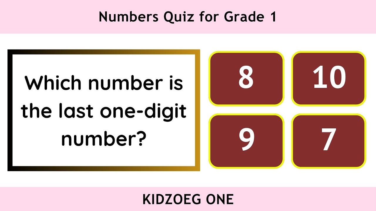 Numbers Quiz for Grade 1 Kids | 20 Questions to Learn Counting, Number Names & Basics | Online Test