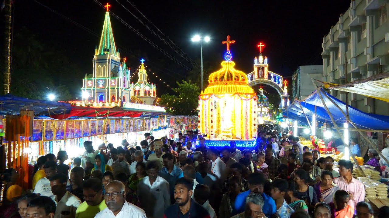 ஆடம்பர தேர்பவனி தூய லூர்து அன்னை திருத்தலம், வில்லியனூர் - 148வது ஆண்டு பெருவிழா 2025 Day 08