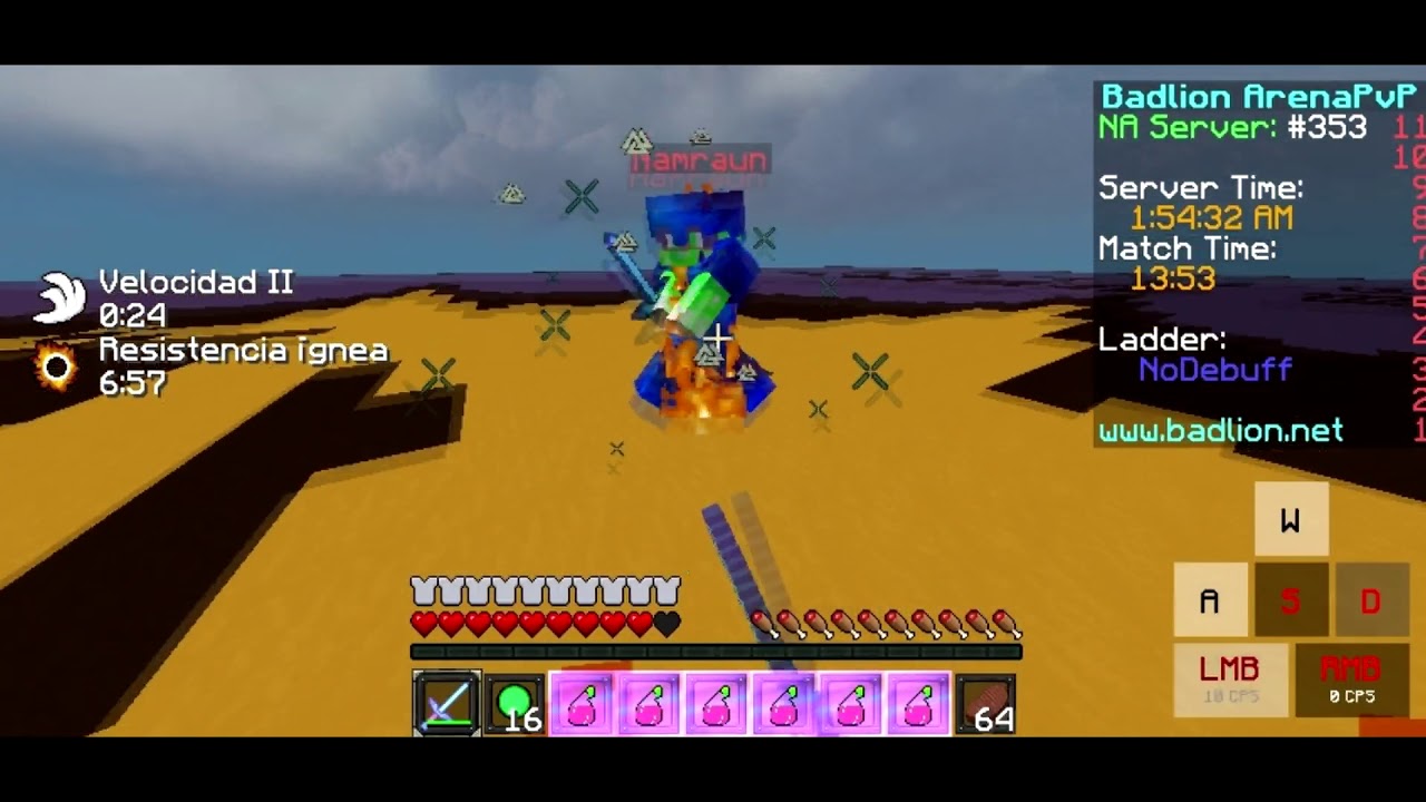 Pot PvP Thejames01 vs Namraun+ Practicing jitter Click