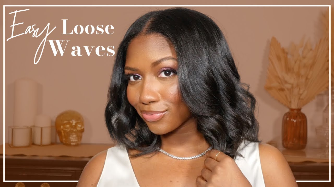 Easy Loose Curls with Flatiron on Relaxed Hair | Beginner Friendly Hair | Niara Alexis