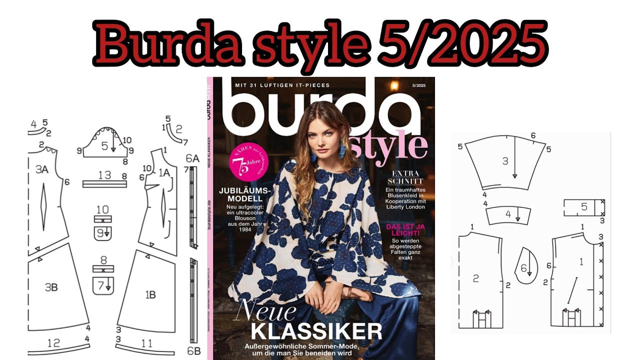 Burda style 5/2025, full preview and complete line drawing