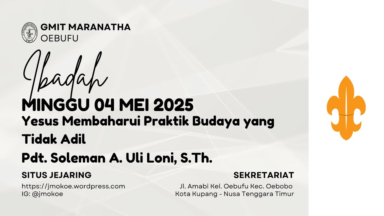 Ibadah ke-2 Minggu 04 Mei 2025