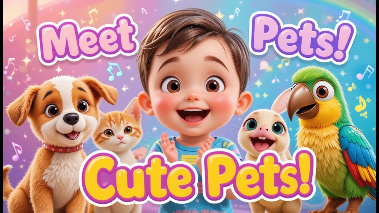 Pet Animals for Kids |Fun Educational Song for Toddlers |Learn Animal Sounds & Names |Animated Video