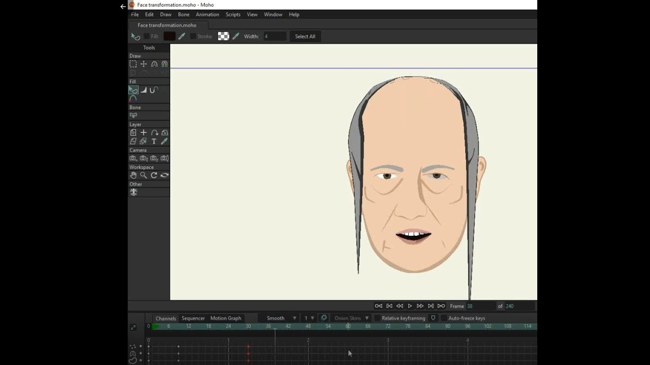 Moho Tutorial:  Morphing Actions (Part 1) - Morphing a character into spooky for halloween!!
