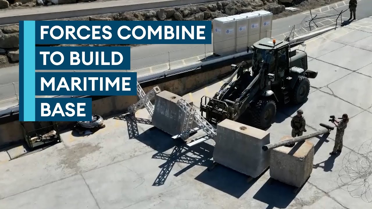 UK Armed Forces work together to practise maritime base-building in Cyprus