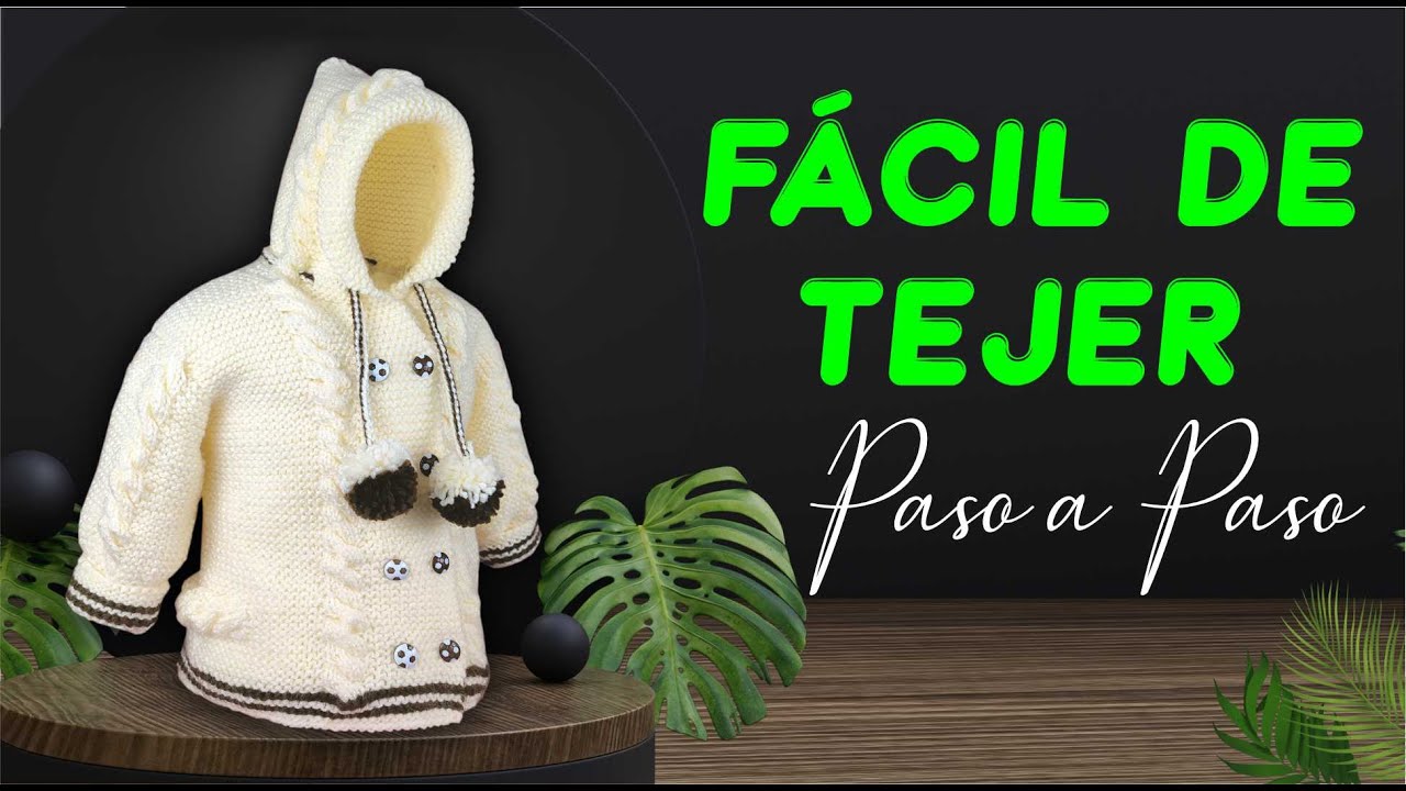 ❤️ Como tejer ABRIGO INVIERNO / Cardigan / Sueter [FÁCIL Y RÁPIDO]