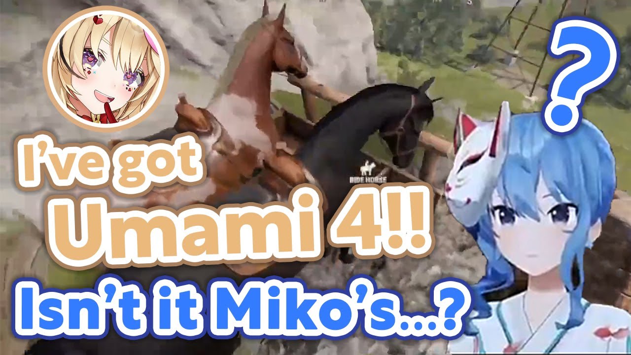 Polka brought Umami4, but Suisei realized that it was Miko's horse【Hololive Clip/EngSub】