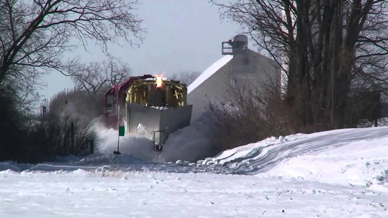 WSOR Jordan Spreader plowing snow on the Fox Lake Sub, February 4, 2011