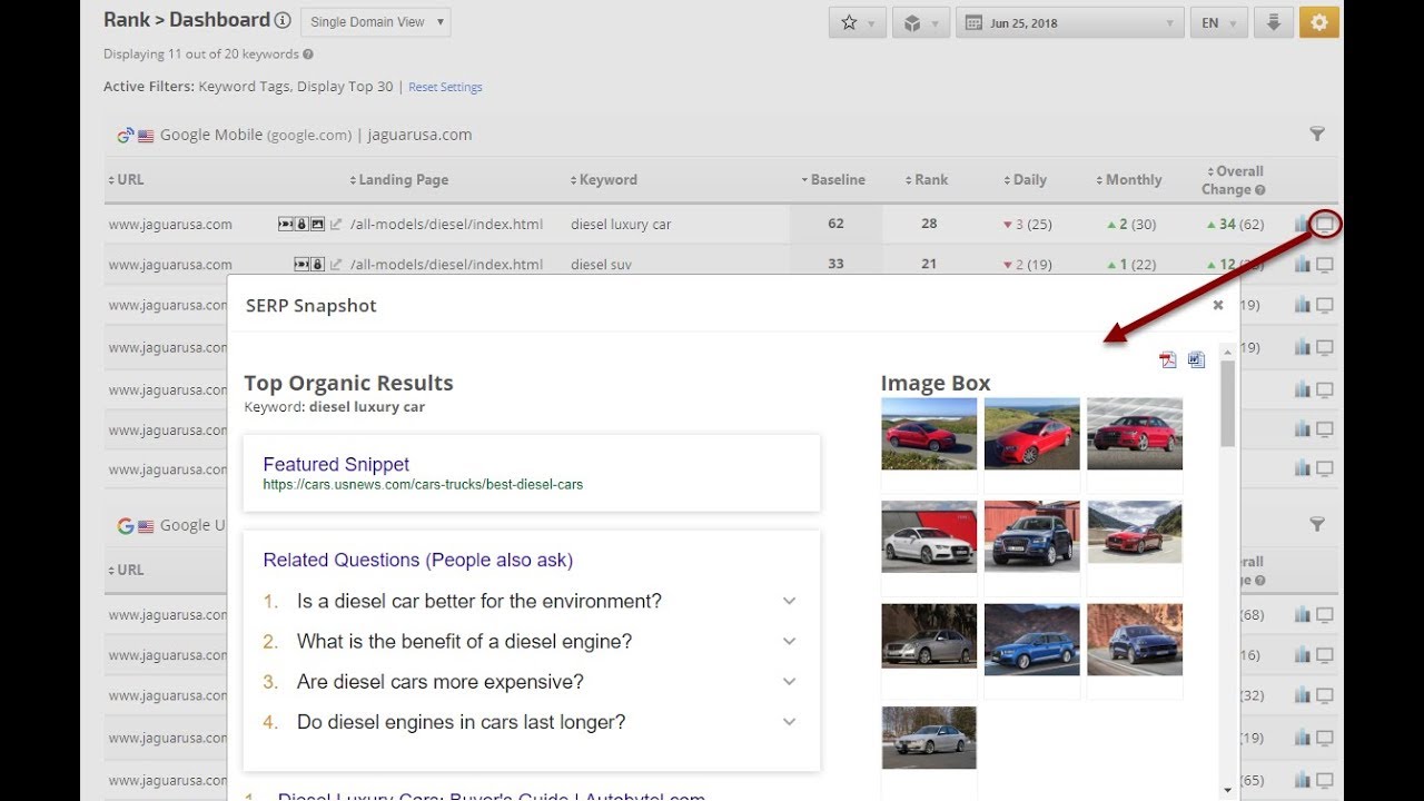 How to use the Rank Tracker Dashboard Features