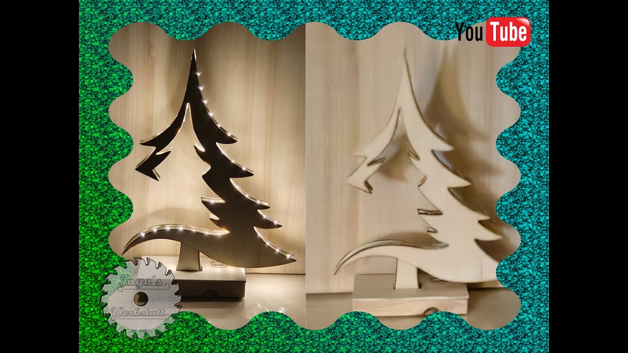 leuchtende Weihnachtsdekoration Tannenbaum Silhouette