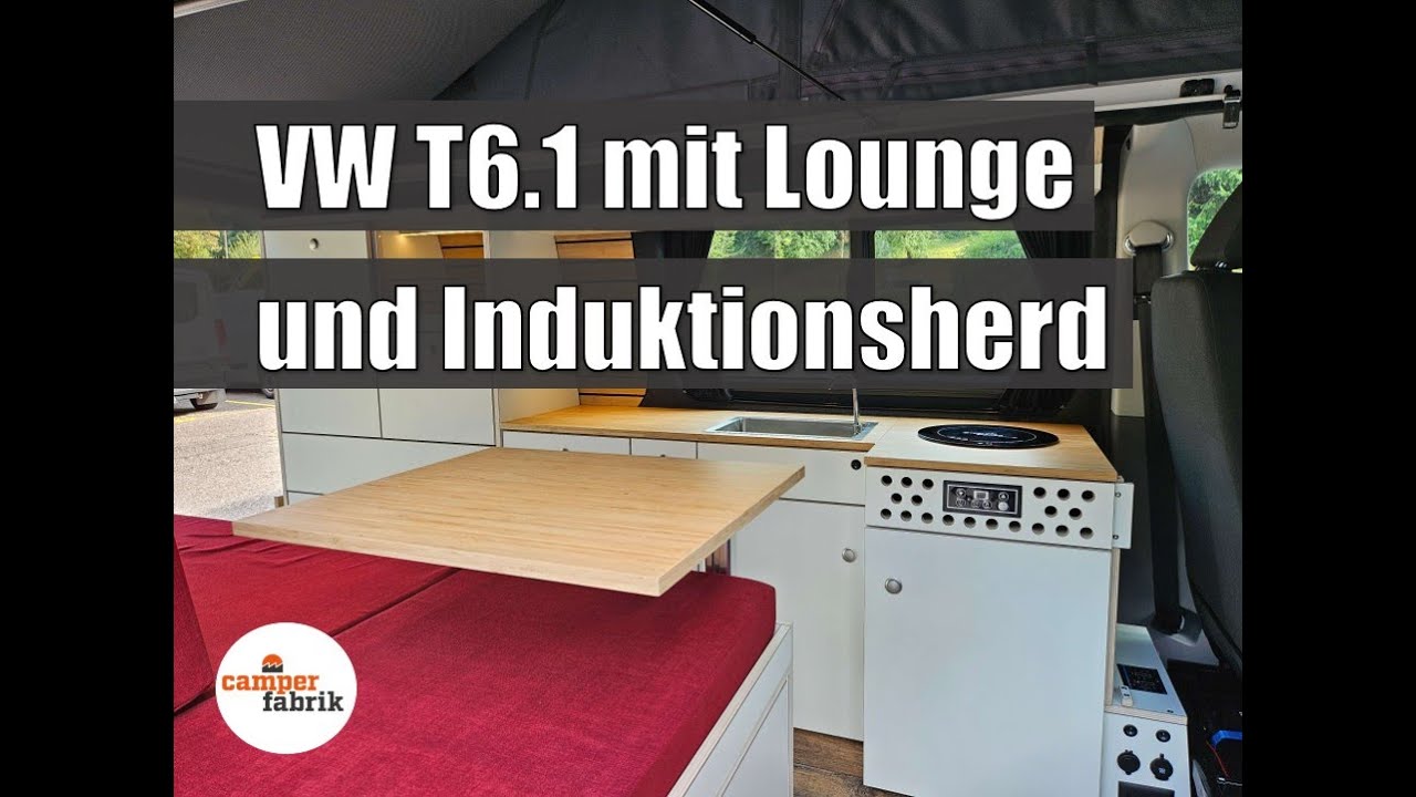 VW T6.1 mit Lounge, Induktionskochfeld und Transportmöglichkeit für das E-Bike