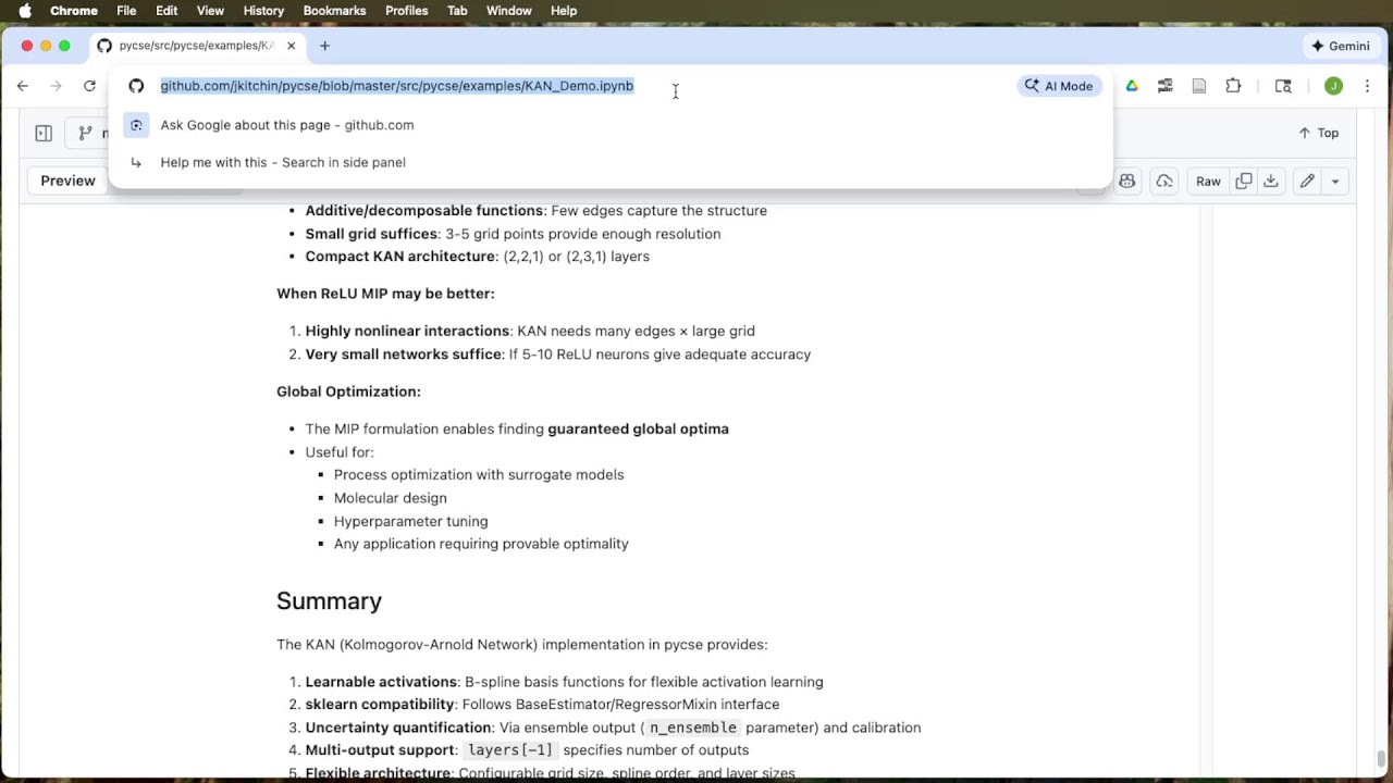 Kolmogorov-Arnold Networks in pycse: Model, UQ, global optimzation. Is there anything they KAN't do?