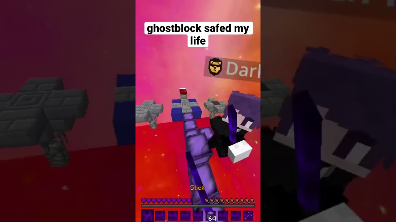 Ghostblock safed my life in minecraft #minecraft #reduce #safe #ghostblock #mlgrush  #fyp #shorts