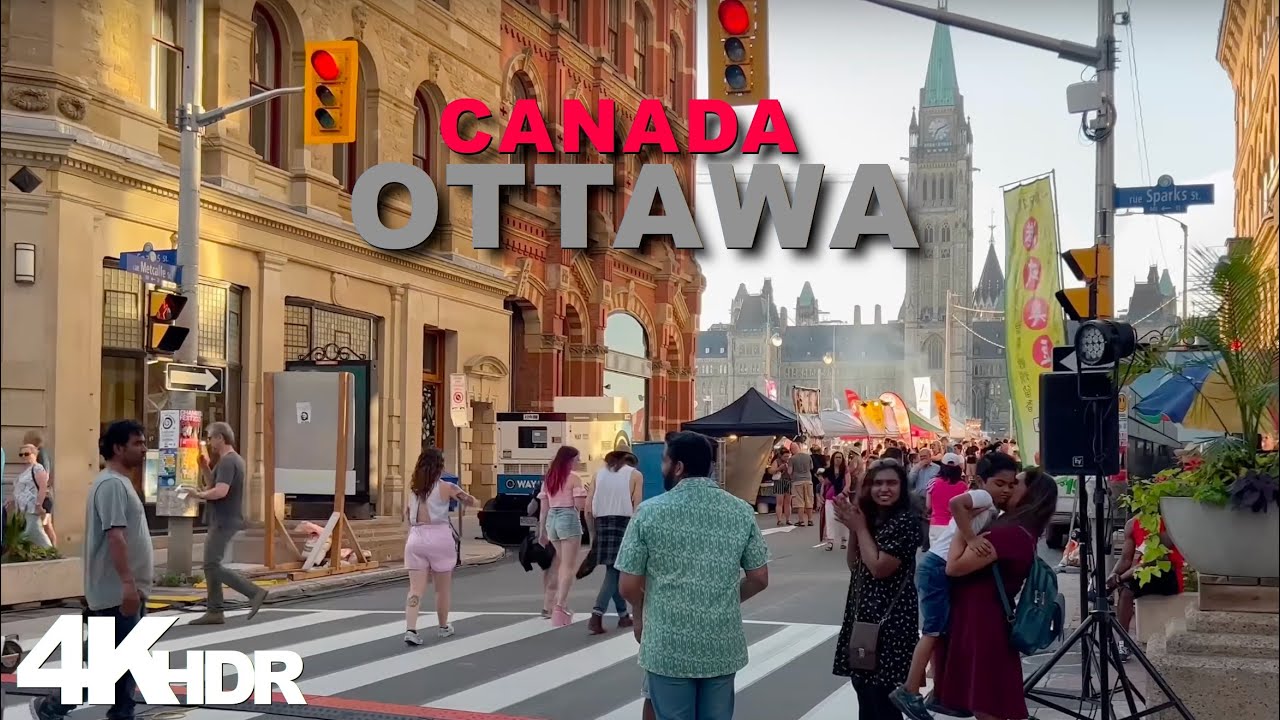 Ottawa, Canada 🇨🇦 Walking tour in parliament hill & Downtown in 4K