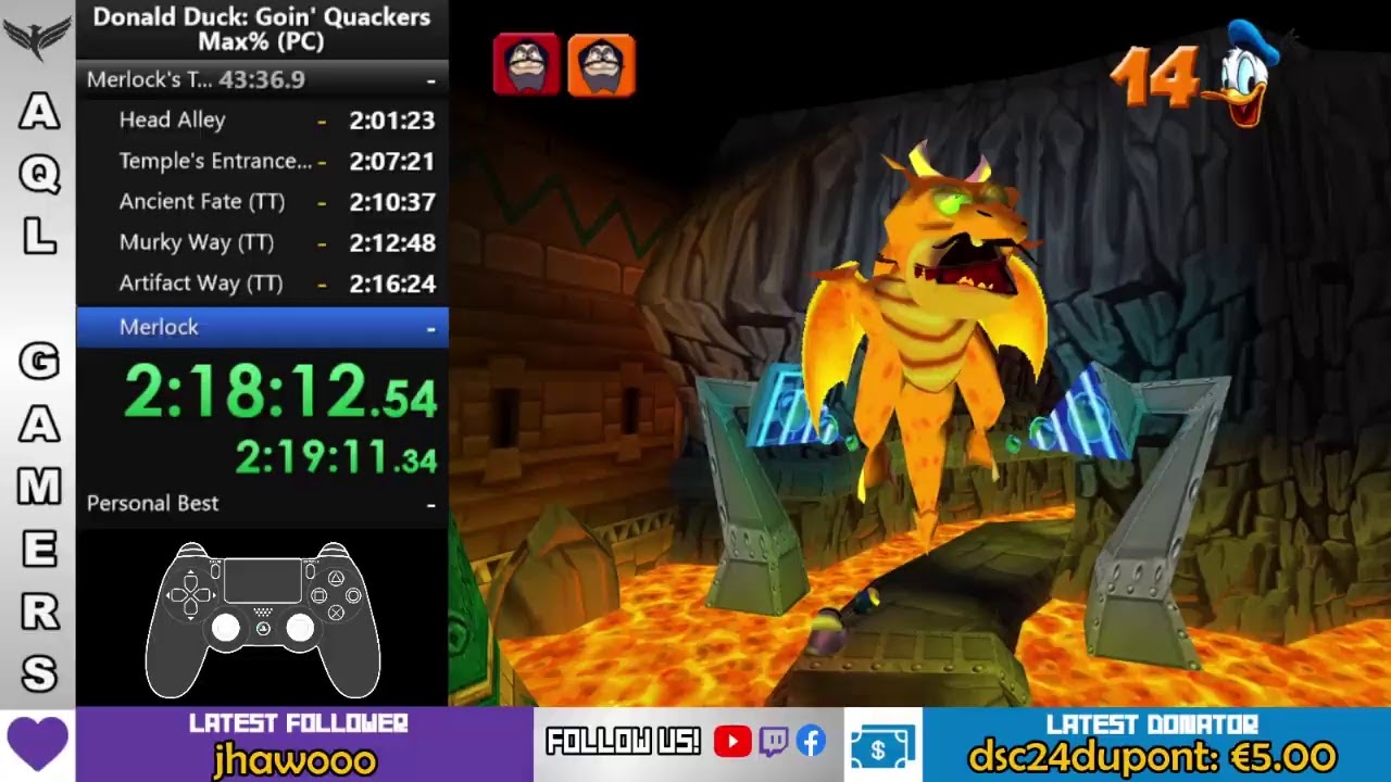 🔴[Speedrun Max% Glitchless] Donald Duck Quack Attack (PC) - 2:19:01