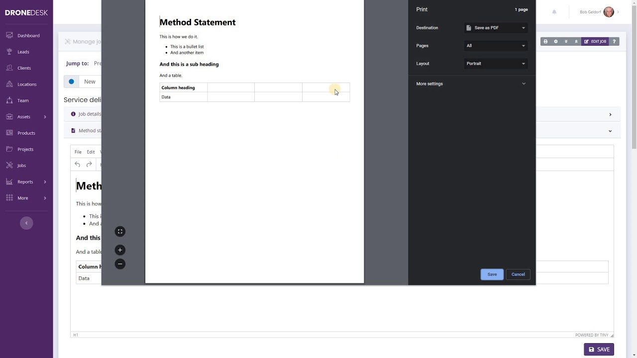 Dronedesk User Guide #32 - Method Statement
