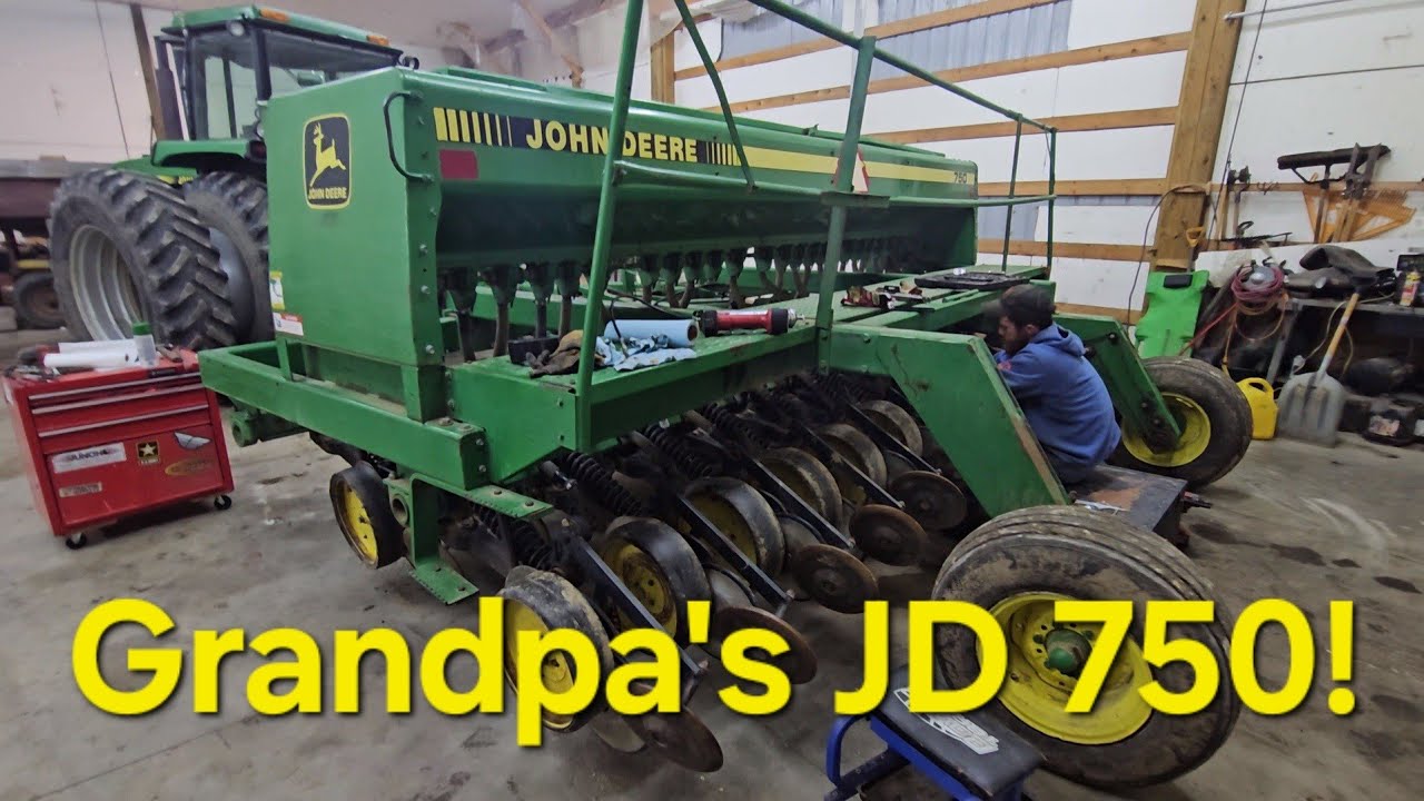Working on GRANDPA'S old John Deere 750 GRAIN DRILL. Prep for 2024 SEASON!