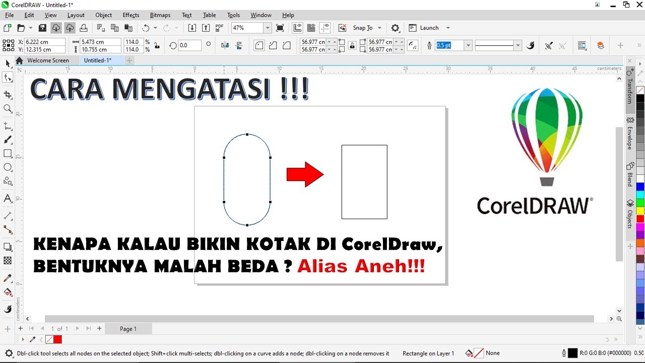 cara mengatasi Kotak di CorelDRAW Jadi Lonjong? Ini Penyebab & Solusinya