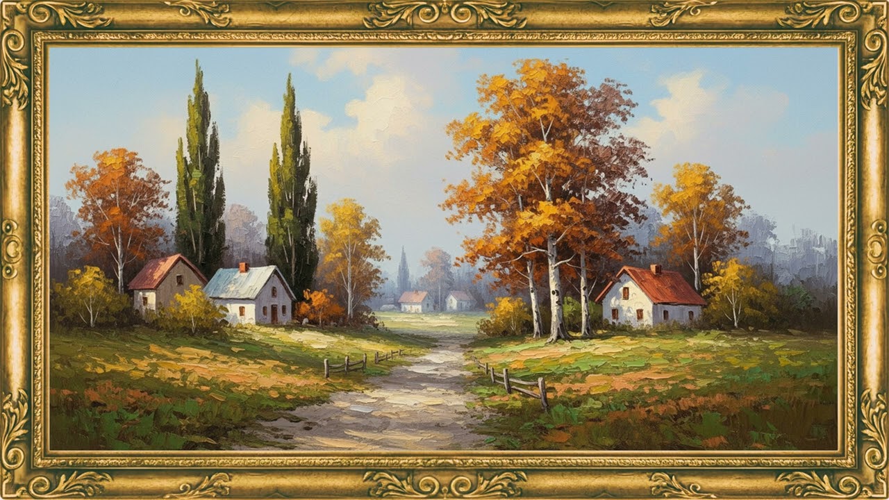 Rustic Fall Oil Artwork | Elegant Interior Wall Art