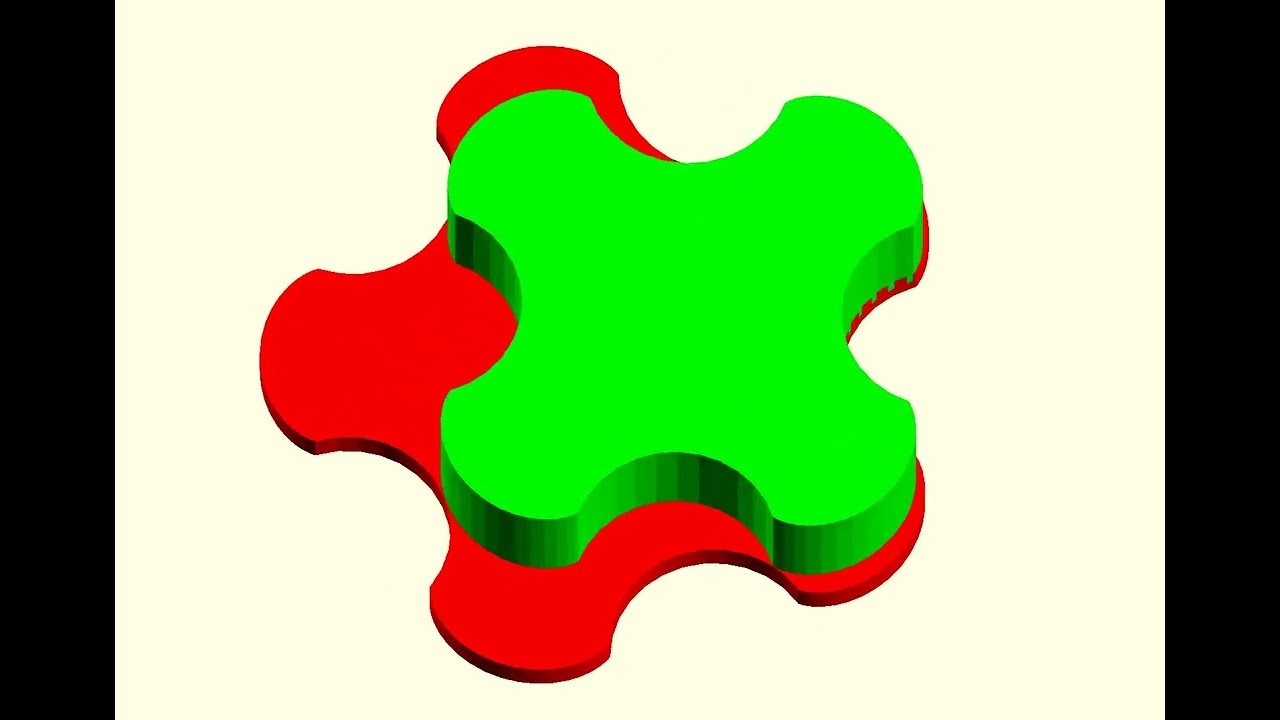 Trochoid/cycloid pump animation made in Openscad.