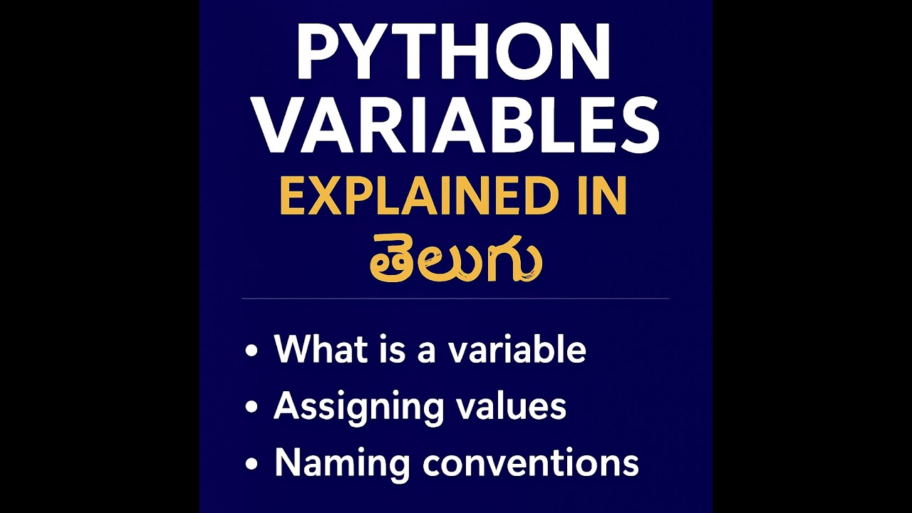 Python Variables Explained in Telugu | Python Programming Basics