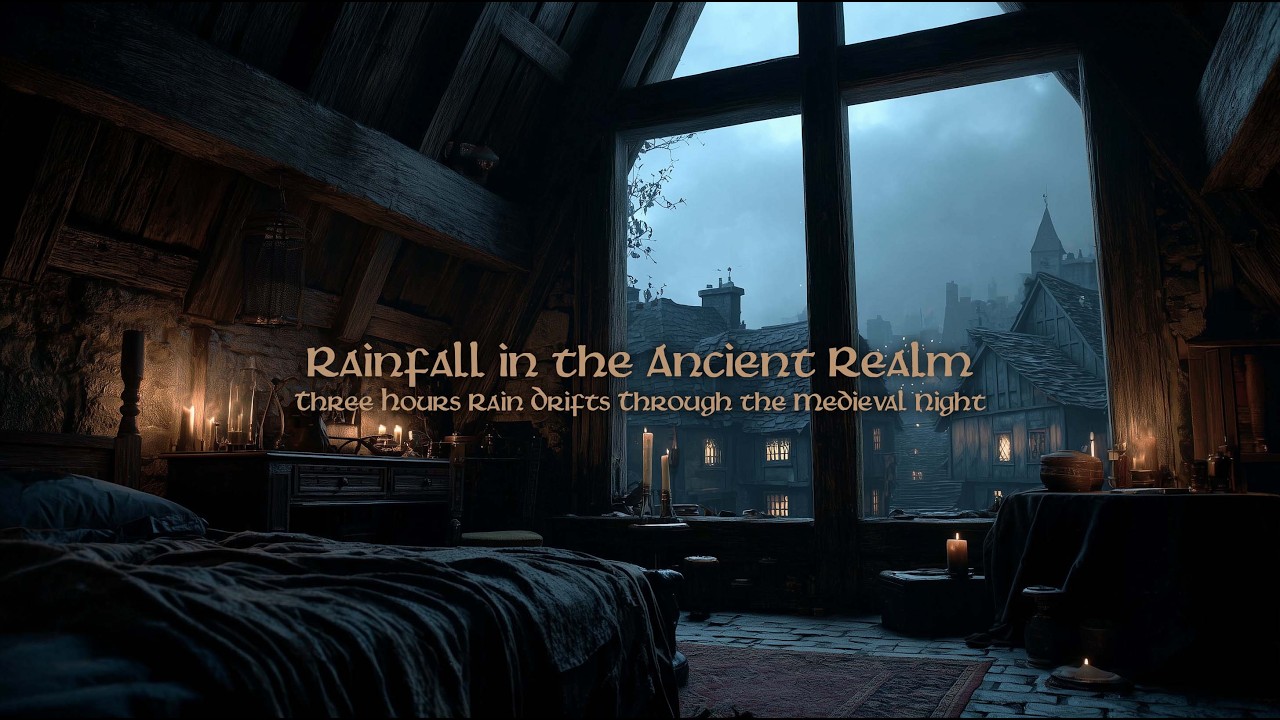 Rainy Medieval Night by the Window | Soothing Rain Sounds