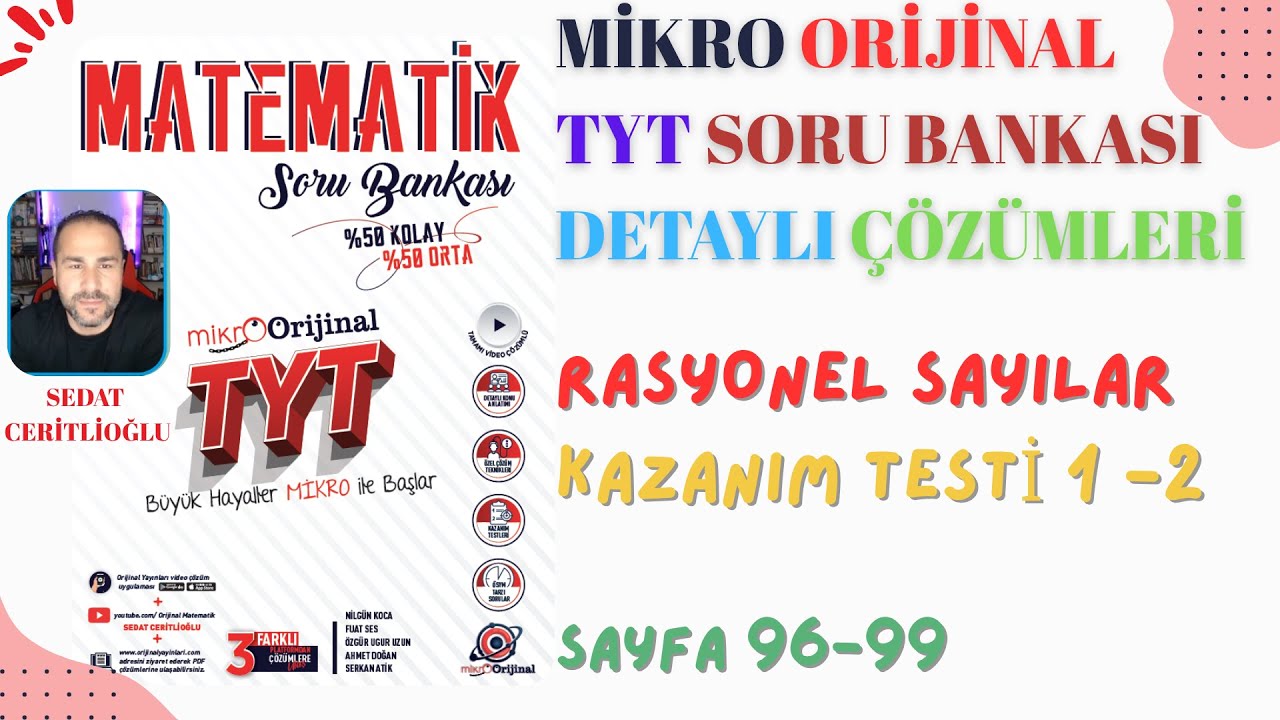 2026 MİKRO ORİJİNAL TYT SORU BANKASI ÇÖZÜMLERİ SYF 96-99 #orijinalmatematik #mikroorijinal #yks2026