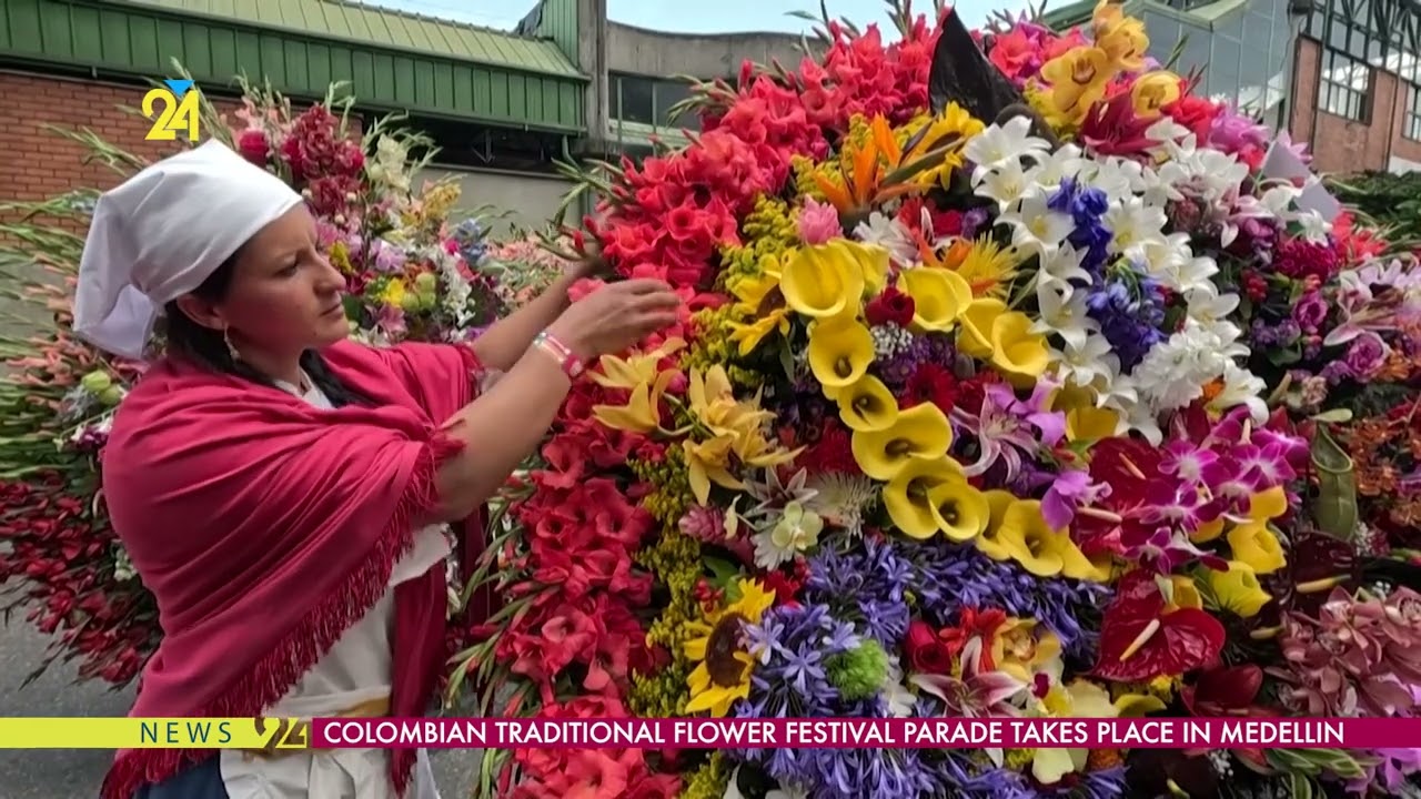 Colombian Traditional Flower Festival Parade Takes Place In Medellin