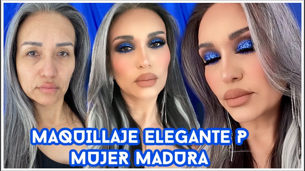 MAQUILLAJE ELEGANTE EN TONO AZUL REY P NAVIDAD & AÑO NUEVO, PIEL MADURA SI SE PUEDE