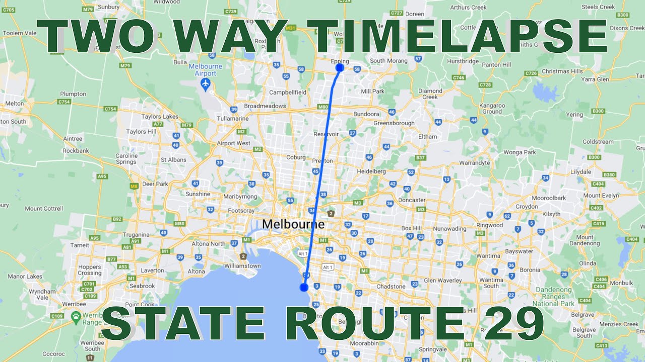 TWO WAY TIMELAPSE | State Route 29 | State Routes Melbourne (Time Lapse Driving 4K)