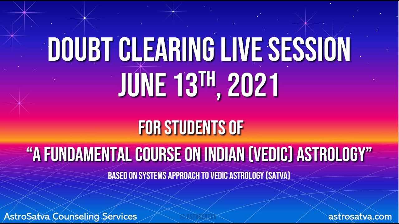 LIVE Doubt Clearing Session June 2021