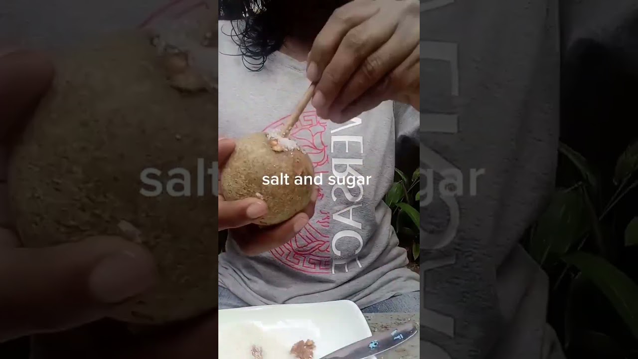 let's eat wood apple like this way#fruit #woodapple#eating 😍👌